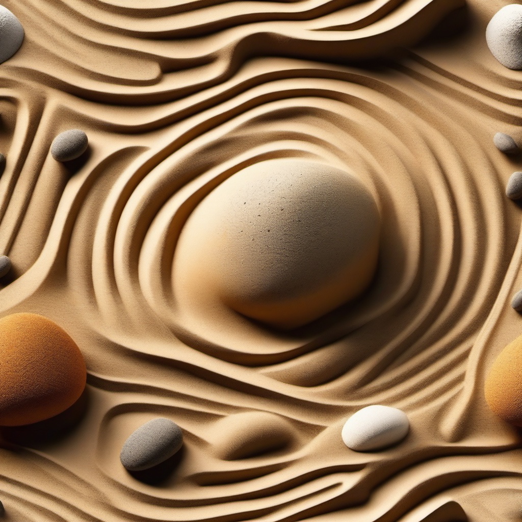 Zen sand garden top view, photo realistic background, hyper detail, high resolution