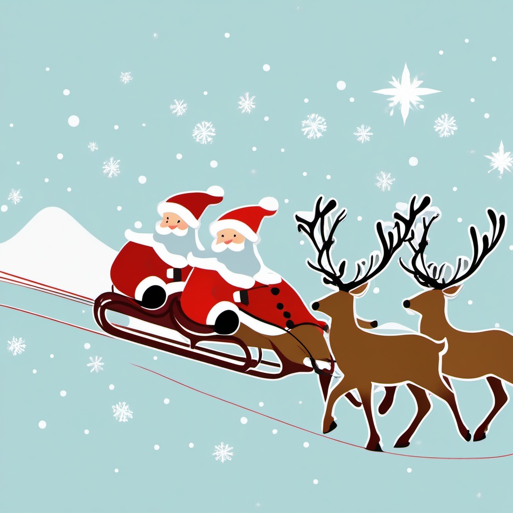 Reindeer clipart - reindeer pulling Santa's sleigh  