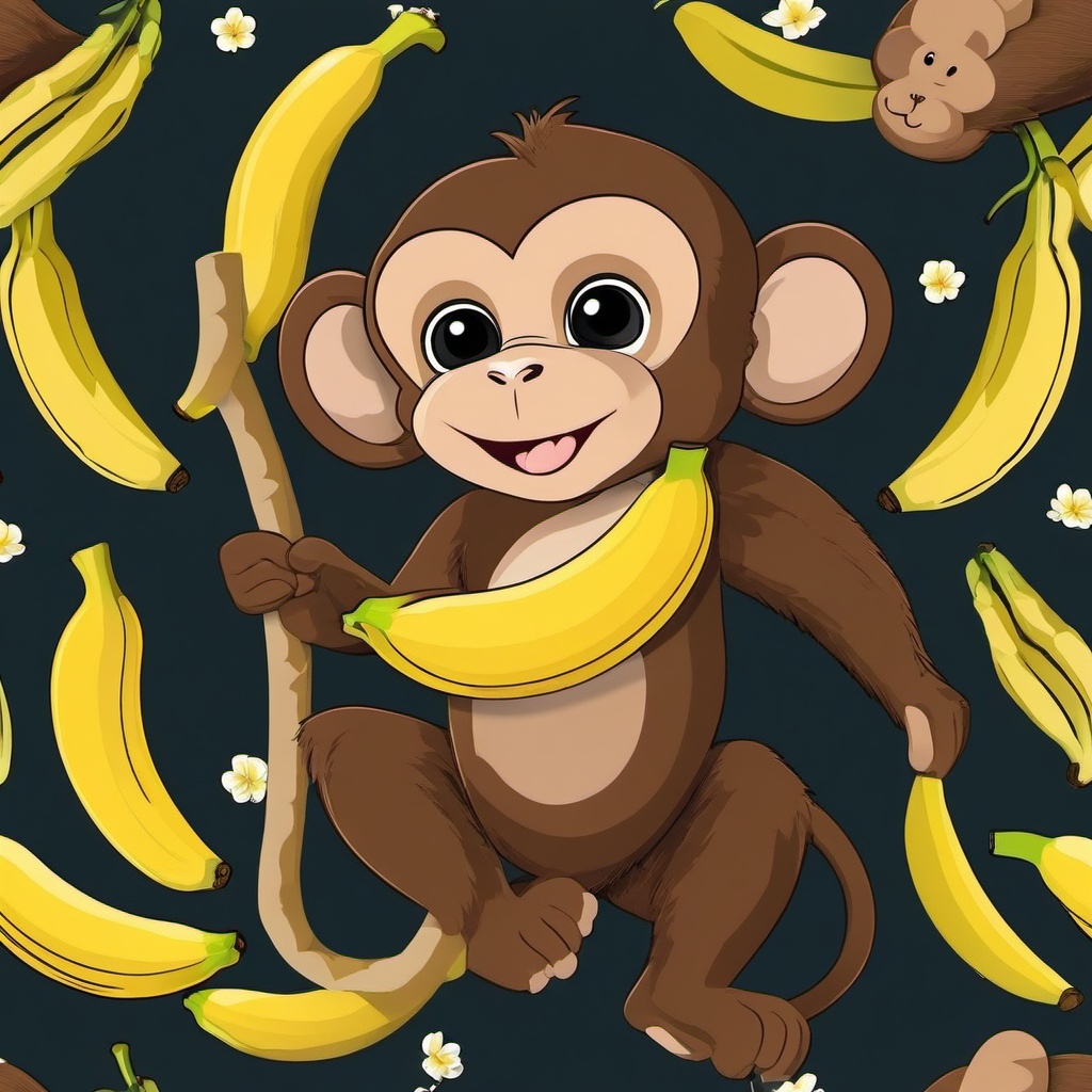 Monkey clipart - monkey holding a banana  