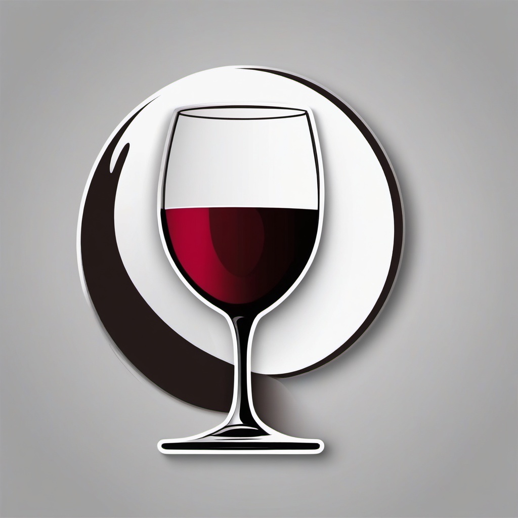 Wine Glass Sticker - Unwind and relax with a glass of rich and flavorful wine, , sticker vector art, minimalist design