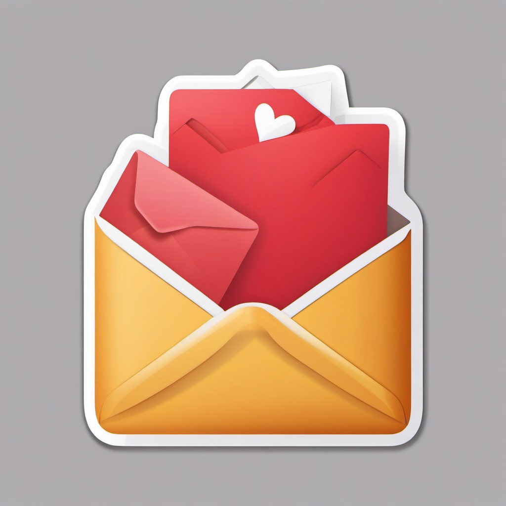 Envelope Emoji Sticker - Sending love, , sticker vector art, minimalist design