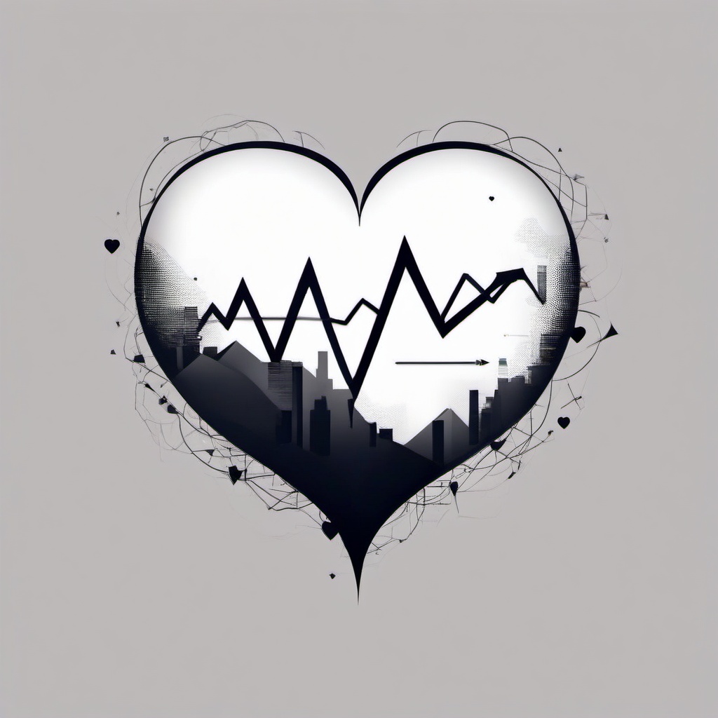 Heart Beat Tattoo Ideas - Discover various creative ideas for a heartbeat-themed tattoo to find the perfect inspiration for your design.  simple vector color tattoo,minimal,white background