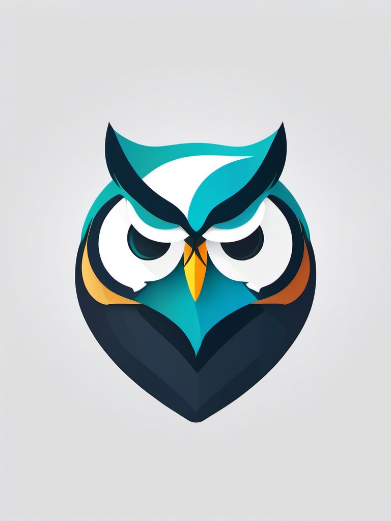 Owl Insights  minimalist design, white background, professional color logo vector art