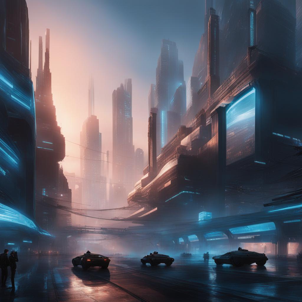 blue archive - engages in tactical warfare within a holographic, cyberpunk cityscape. 