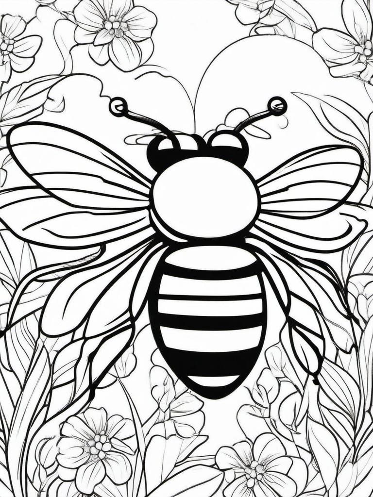 Bumble Bee Coloring Pages - Bumble Bee in the sunlight  simple coloring pages