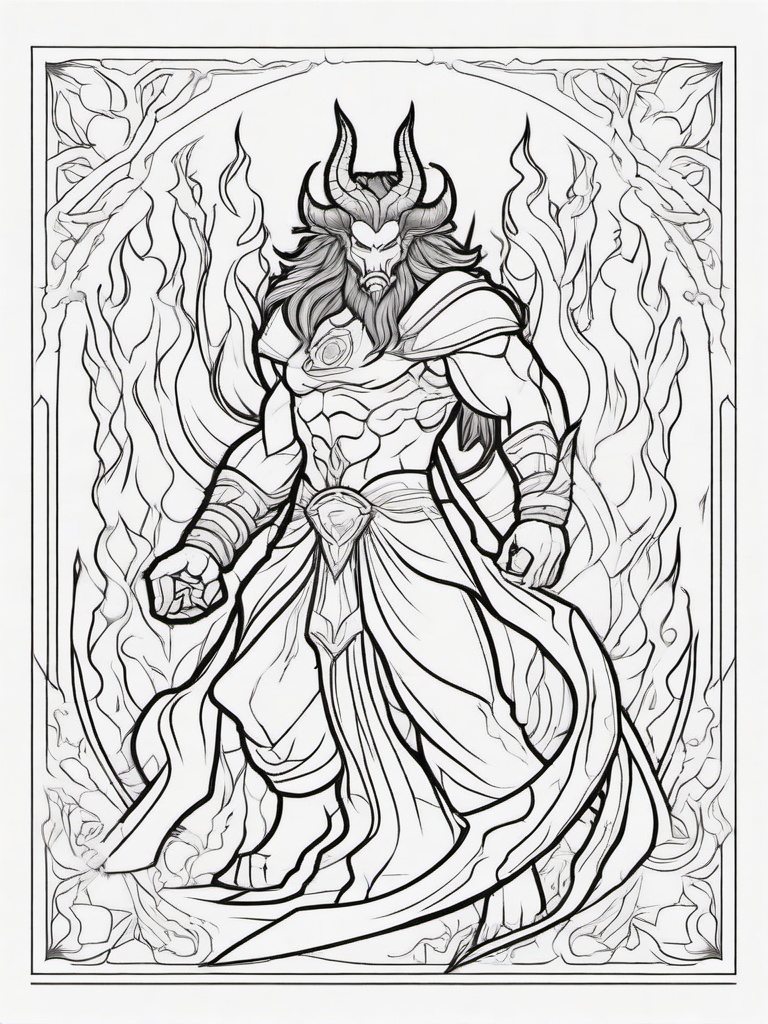 Ifrit Coloring Pages - Fiery And Powerful Demon Spirit