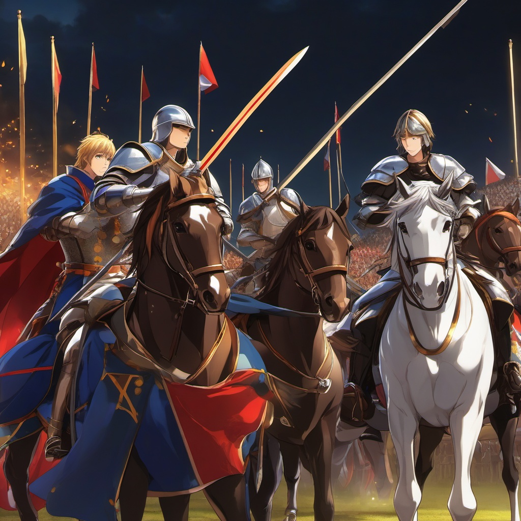 Medieval jousting tournament. anime, wallpaper, background, anime key visual, japanese manga