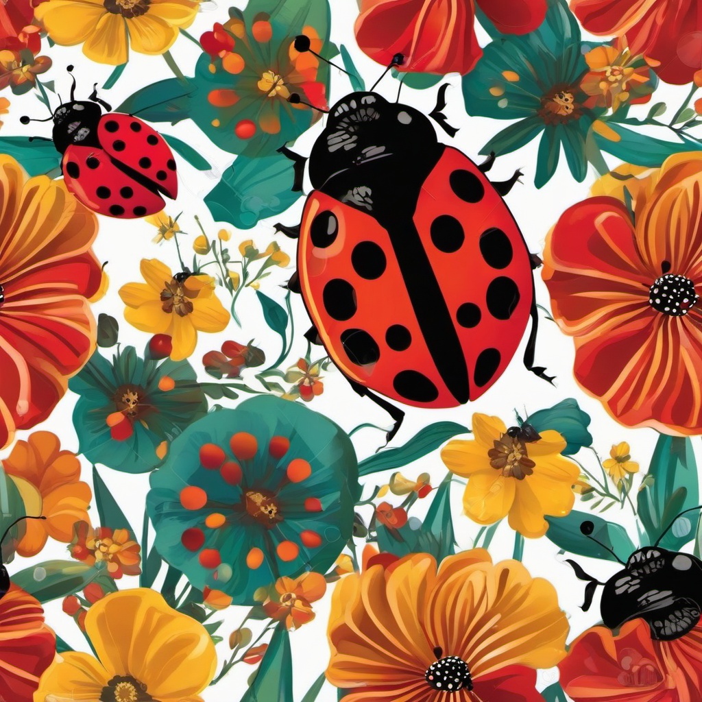 Ladybug clipart - ladybug on a colorful background  