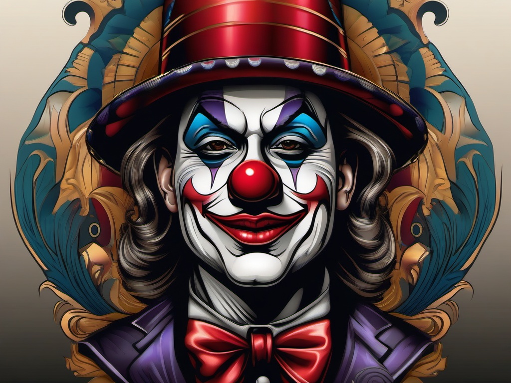 clown chicano  simple vector color tattoo
