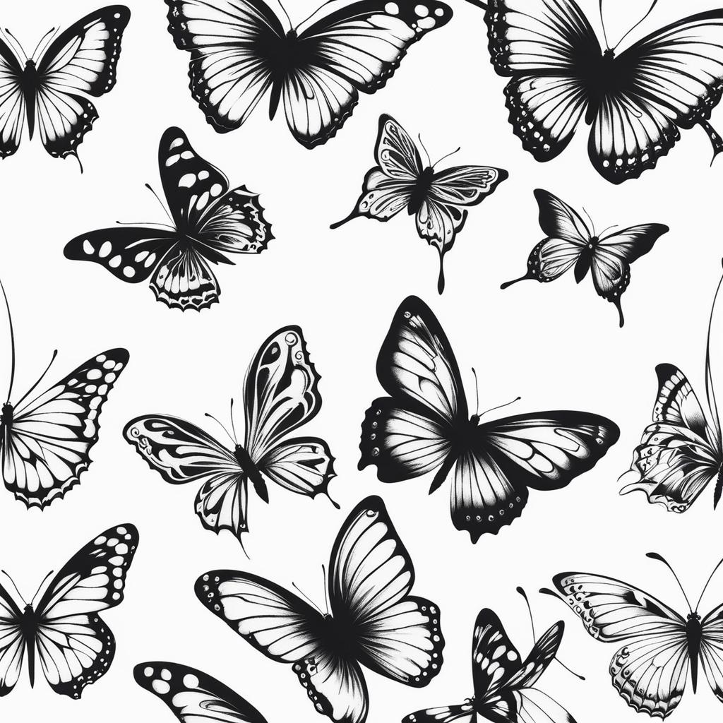 Butterfly butterfly tattoo,A popular choice with various design options. tattoo design, white background