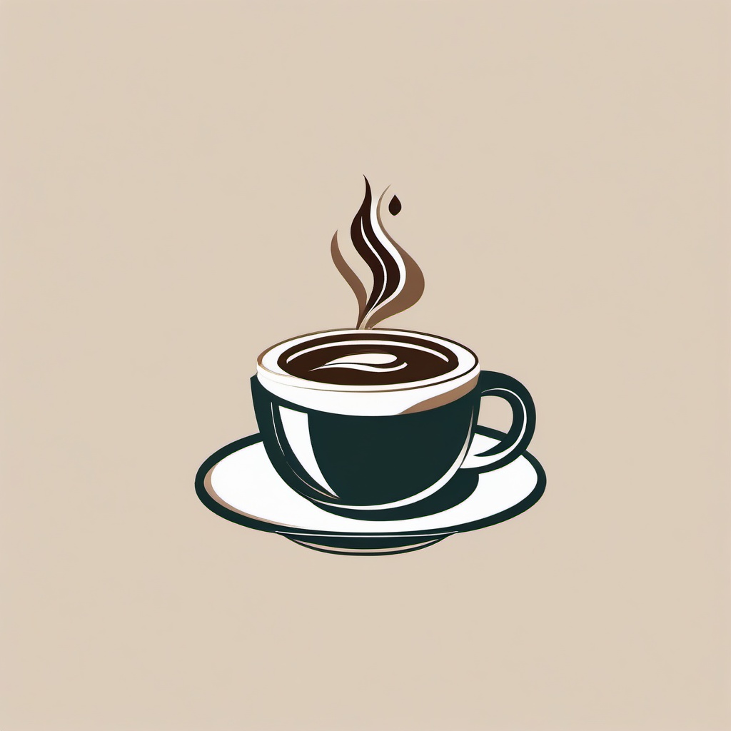 Coffee  minimalist design, white background, professional color logo vector art