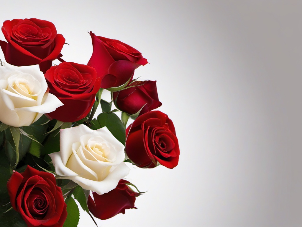 White Background With Red-Crisp white with red roses delicately arranged  background wallpaper