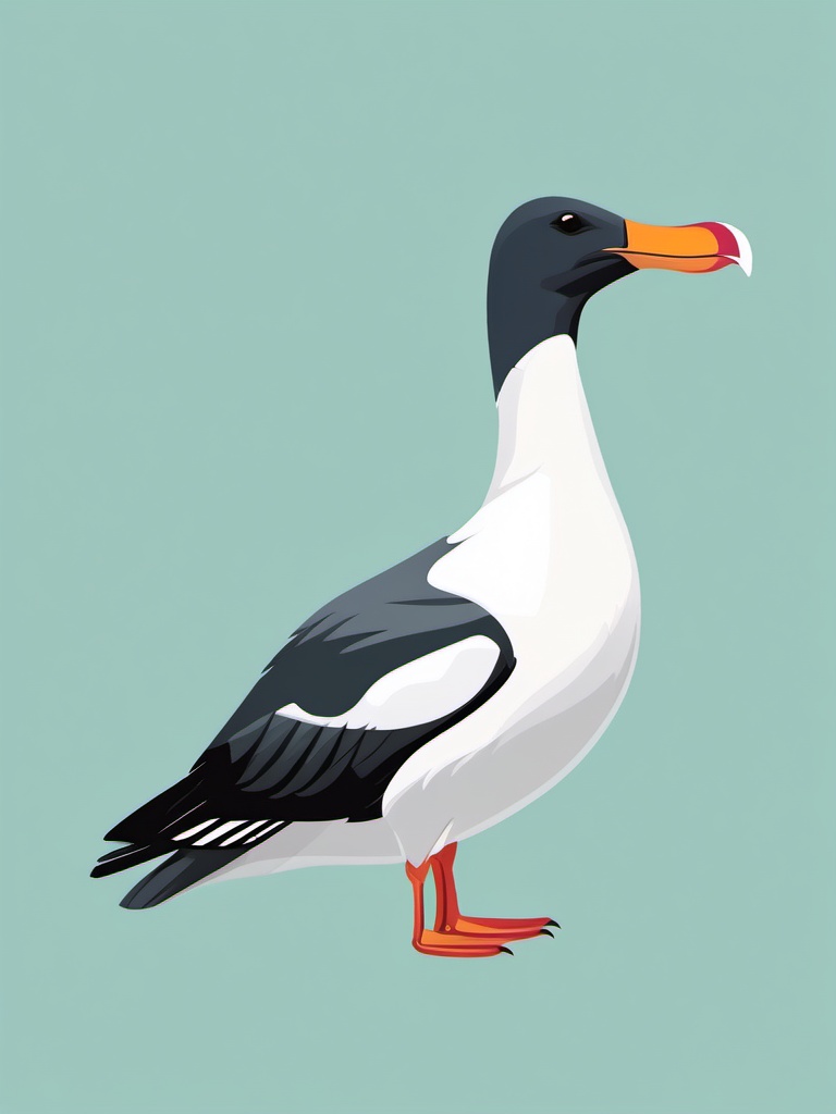 Albatross clipart - Oceanic bird known for long-distance flight, ,color clipart vector style