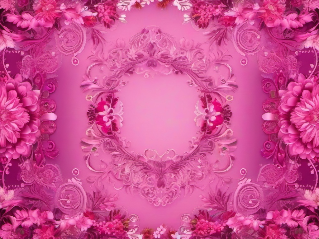 Magical Garden Pink Background intricate details, patterns, wallpaper photo