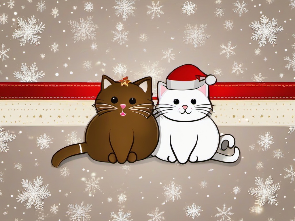 Christmas Wallpaper With Cats  