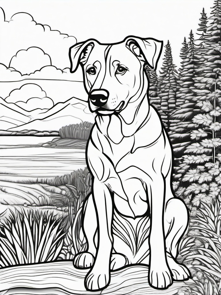 Dog Coloring Pages - Man's Loyal Best Friend  black outline printable coloring page