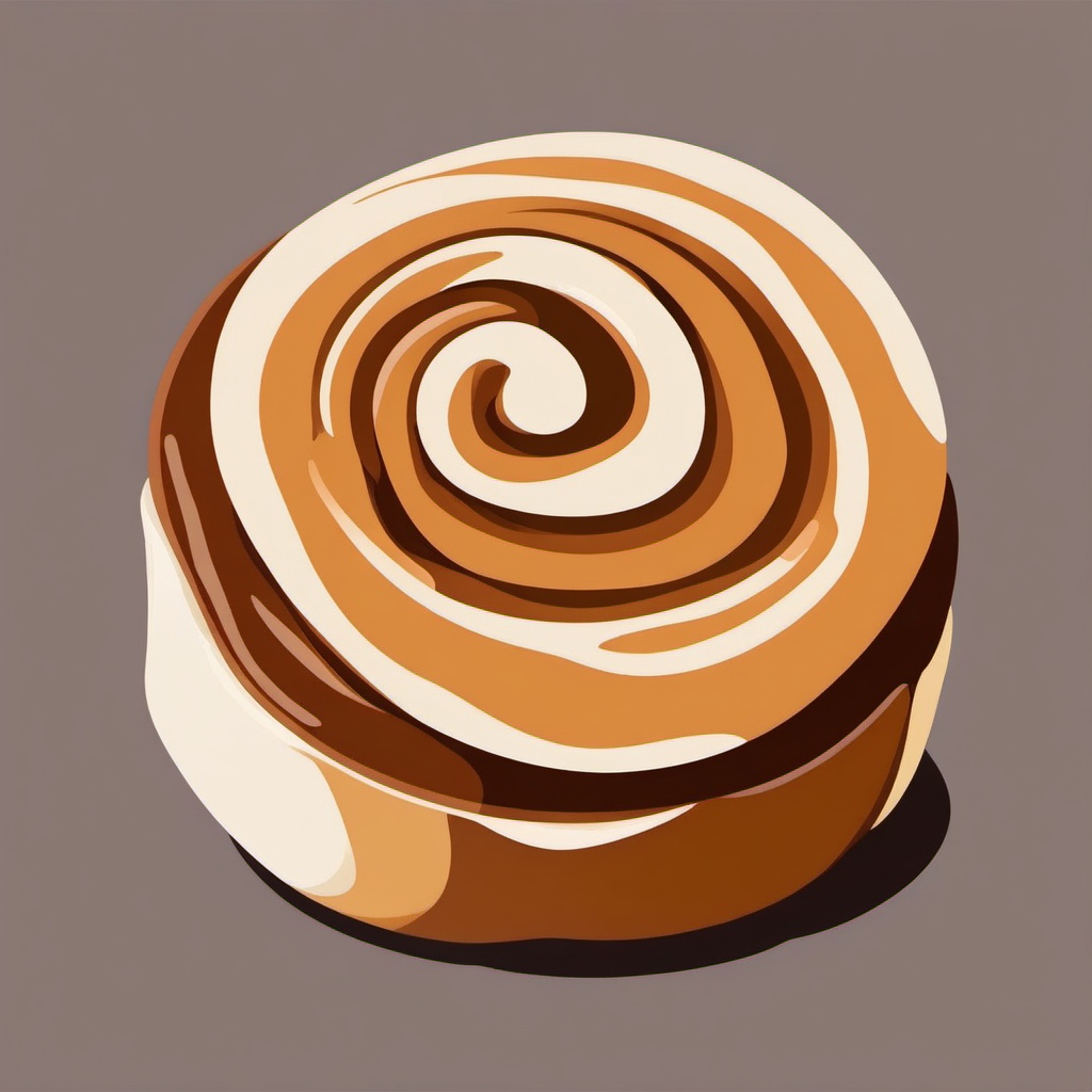 Cinnamon Roll clipart - Freshly baked cinnamon roll, ,vector color clipart,minimal