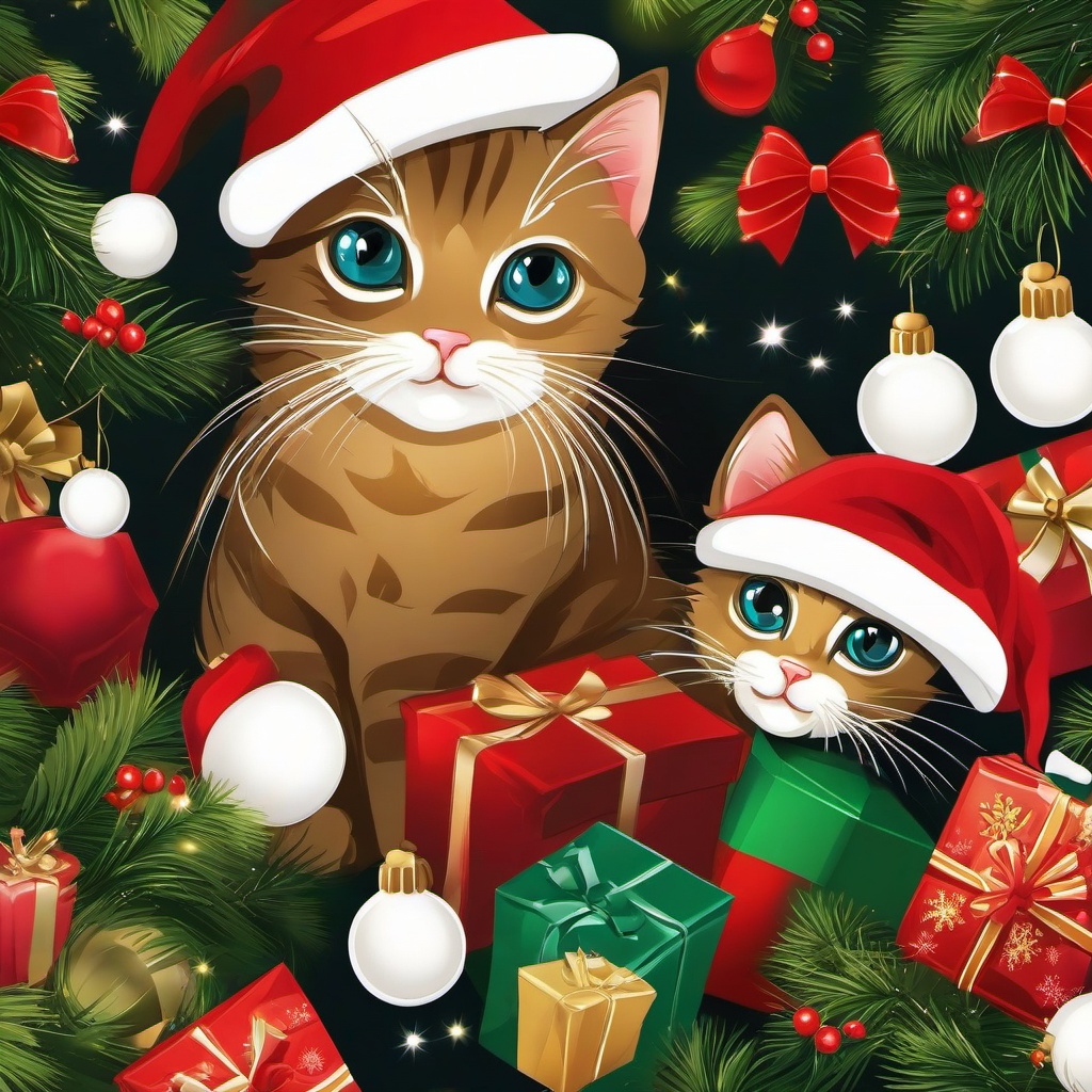 Cat Background Wallpaper - christmas cats wallpaper  