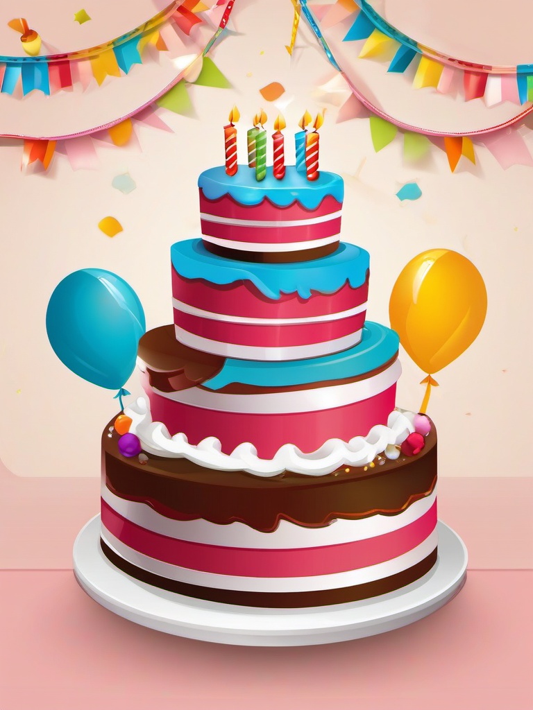 Birthday Cake clipart - birthday cake with gifts nearby  