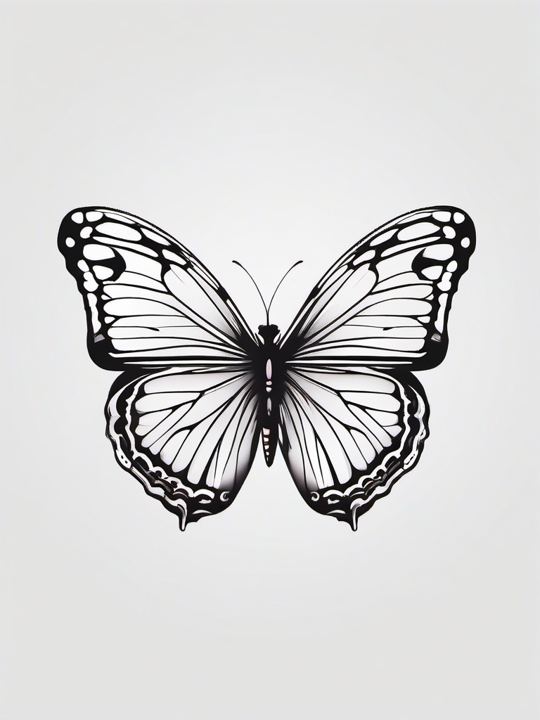 butterfly hip tattoo designs  simple color tattoo, minimal, white background