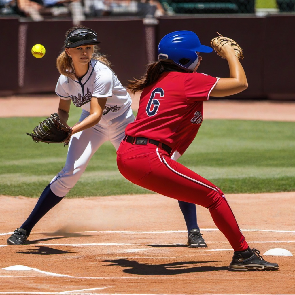 Softball clipart - softball being pitched towards home plate  