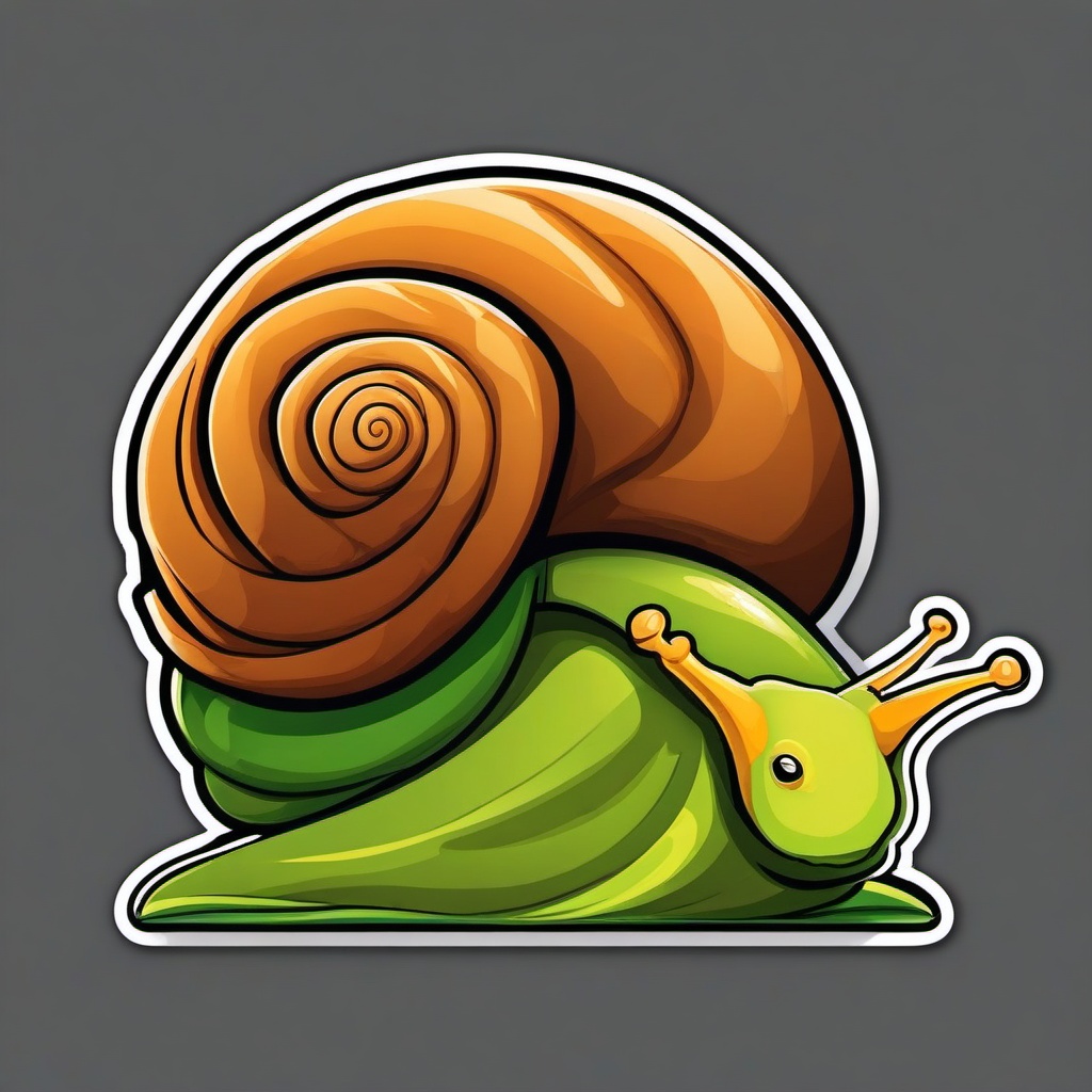 Snail cartoon - slow creature with a shell  cartoon sticker style