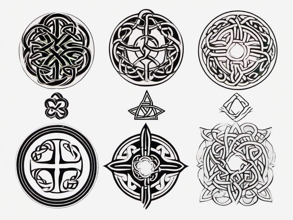 celtic symbols for mother  simple color tattoo,minimal,white background