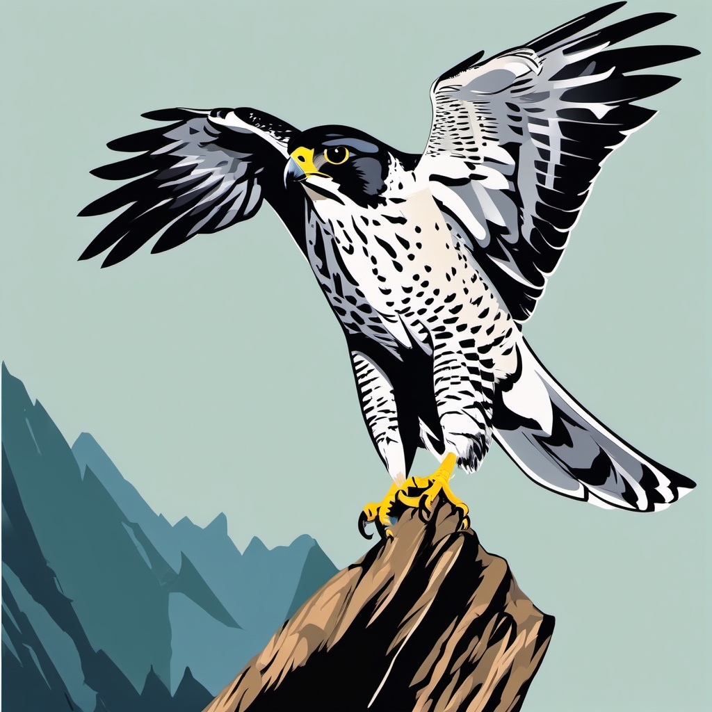 Peregrine Falcon clipart - Fastest bird in the world in full flight, ,color clipart vector style