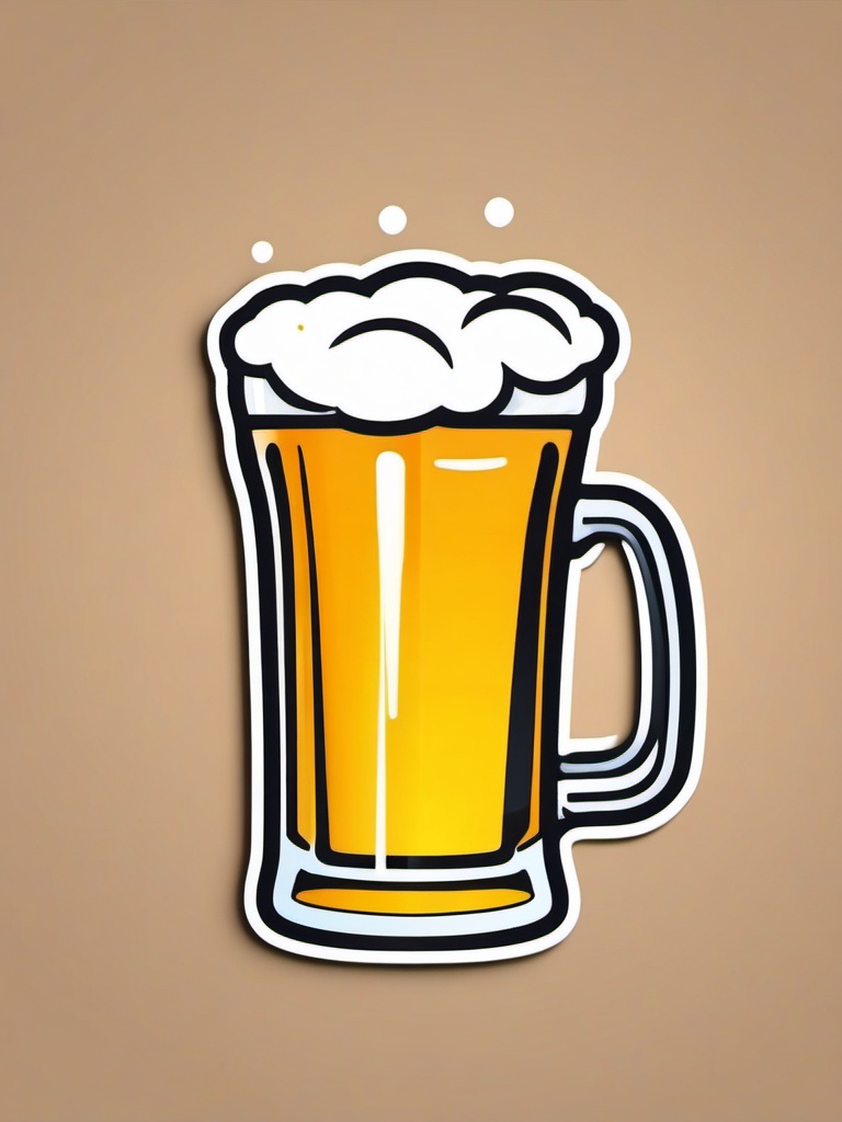 Beer Mug Emoji Sticker - Casual toast, , sticker vector art, minimalist design