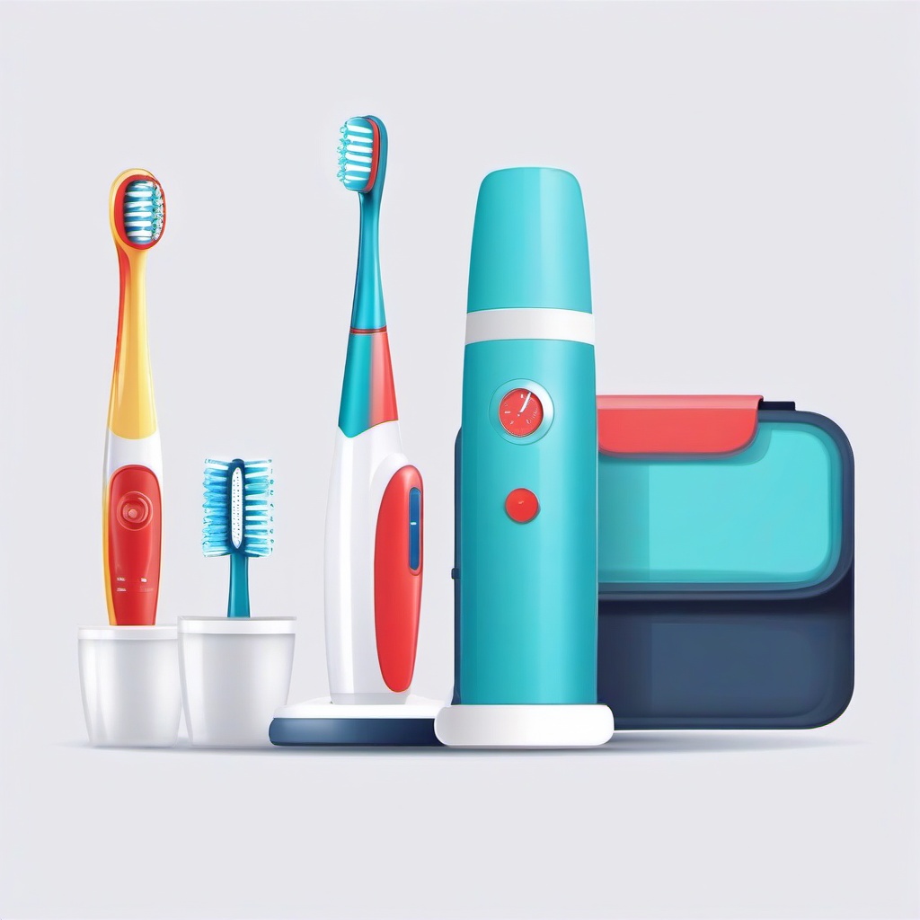 Brush Teeth clipart - Electric toothbrush with a timer.  vector style illustration, white background