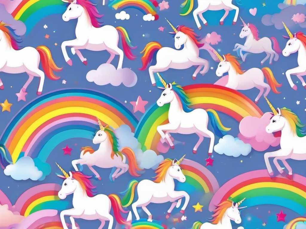 Cute Unicorn Rainbow Wallpaper  