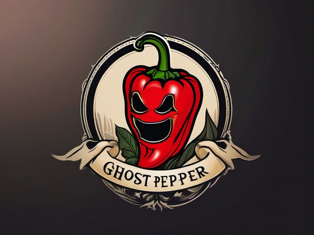 Ghost Pepper Tattoo-Hot and spicy mystique, playful and charming connection to the supernatural.  simple vector color tattoo