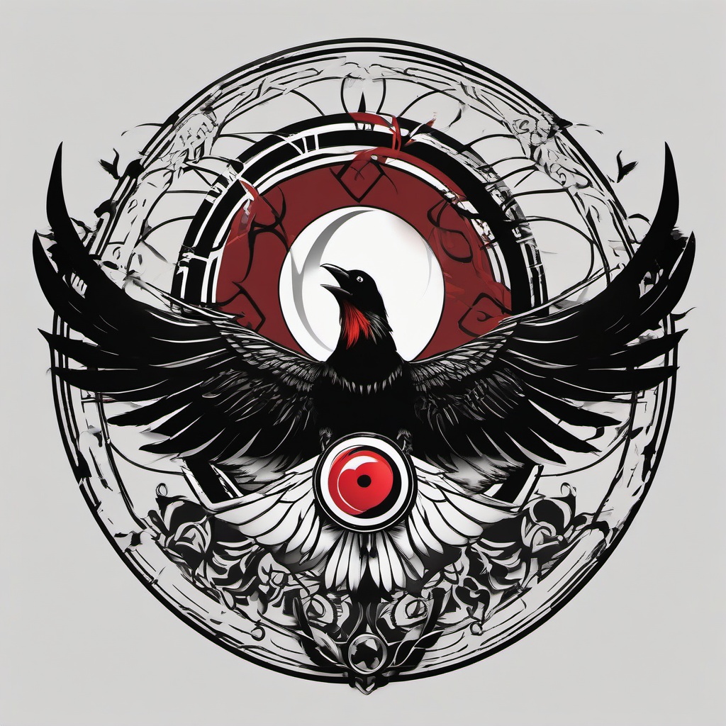 crow sharingan tattoo  simple vector color tattoo