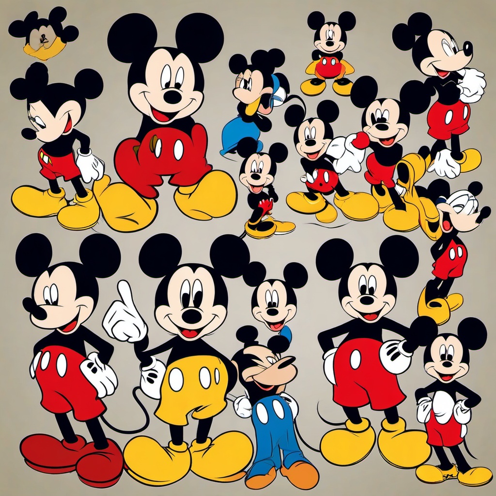 Mickey Mouse clipart - Mickey Mouse character in different outfits  