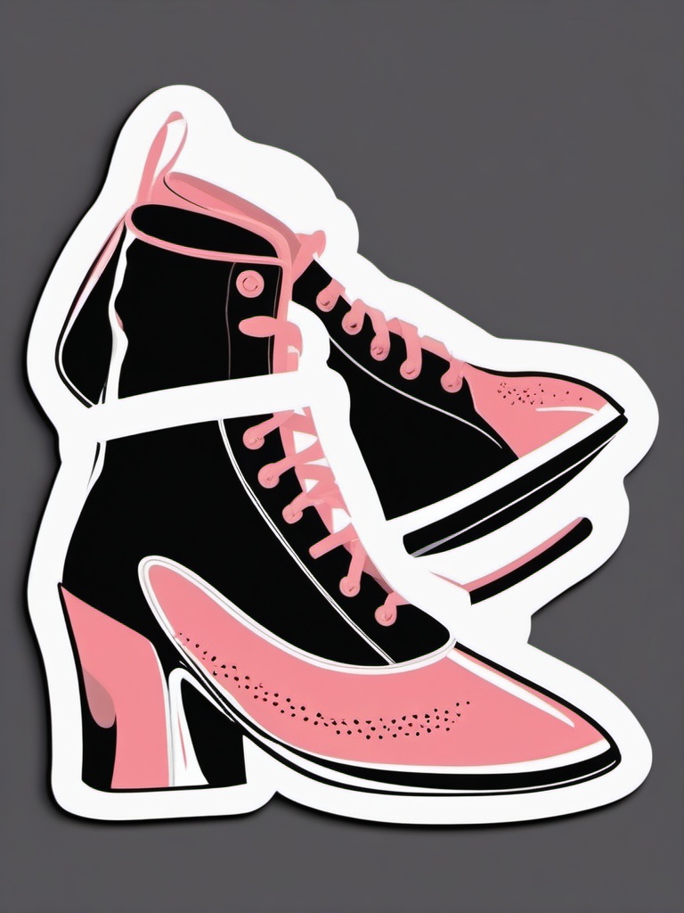 Dance shoes sticker- Groovy and rhythmic, , sticker vector art, minimalist design