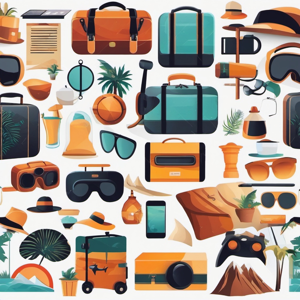 VR Travel Experiences and Exploration clipart - VR travel experiences, ,vector color clipart,minimal