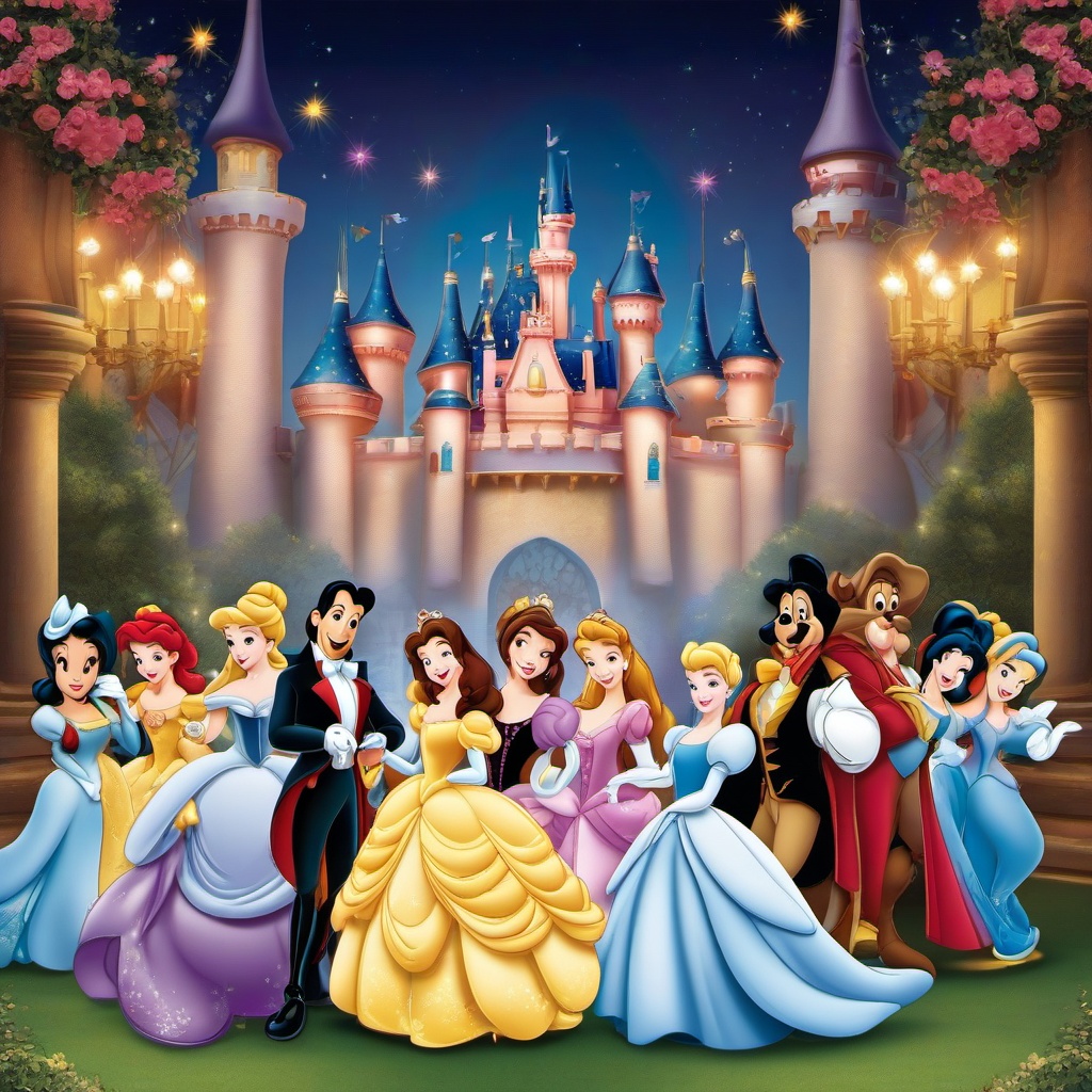 Disney clipart - Disney characters at a fairytale ball  