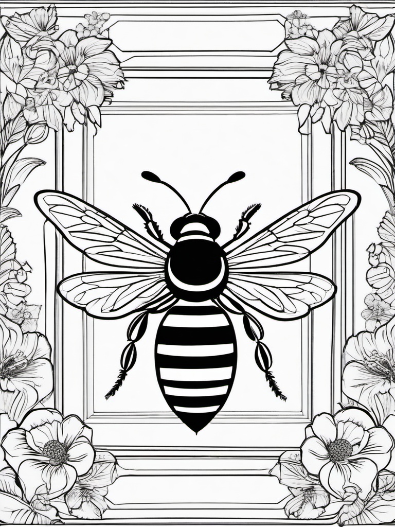 Bumble Bee Coloring Pages - Bumble Bee with a queen bee  simple coloring pages