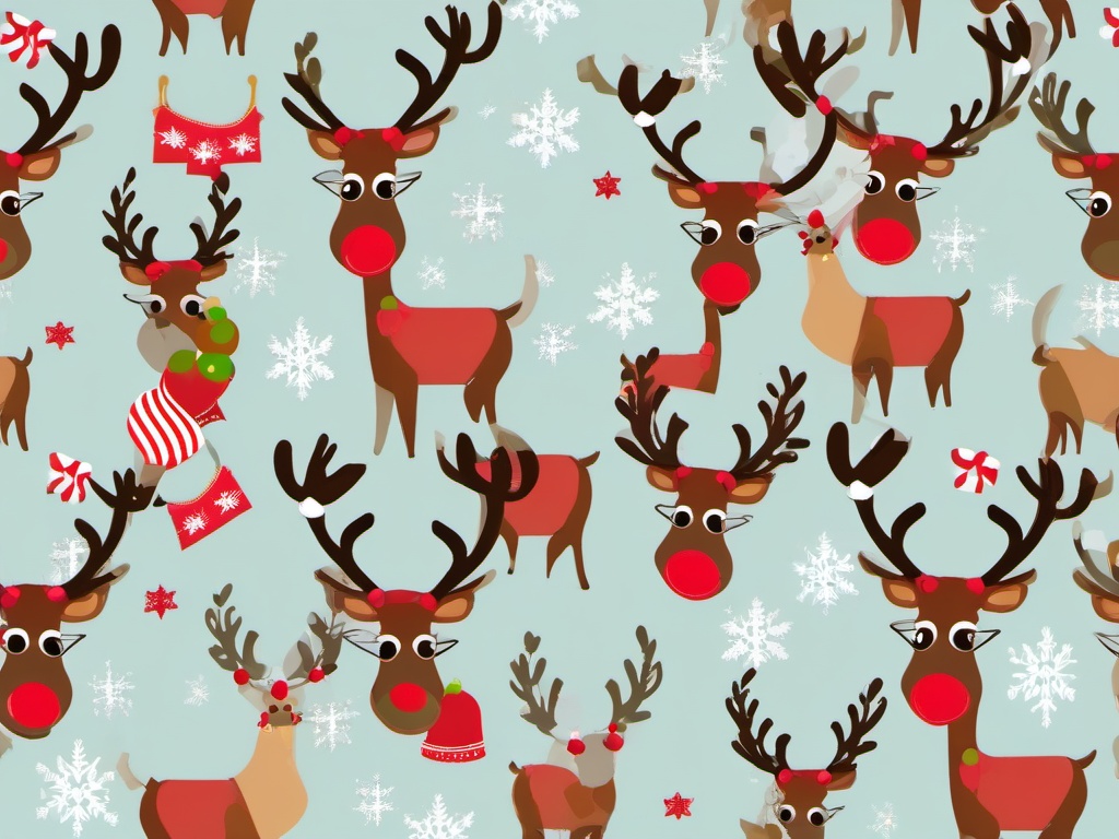 Reindeer clipart - reindeer with festive bells  