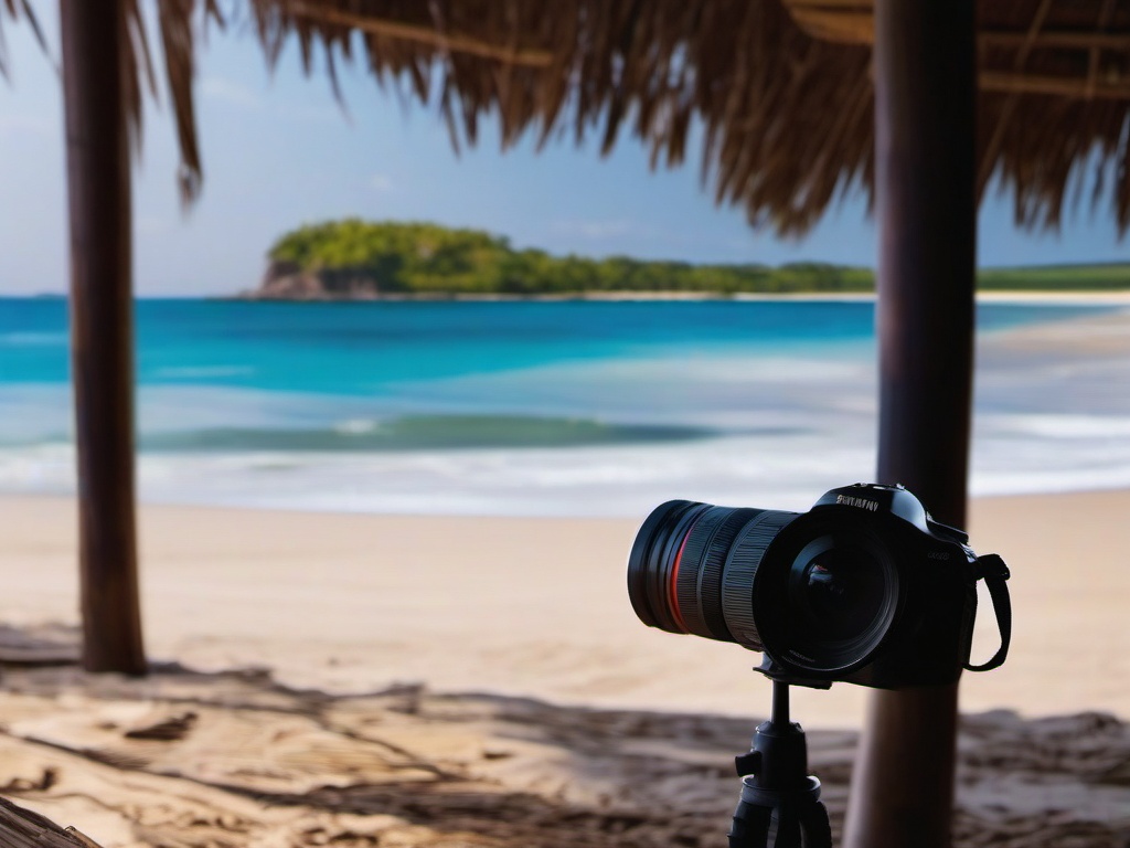 Beachside photography workshops close shot perspective view, photo realistic background, hyper detail, high resolution