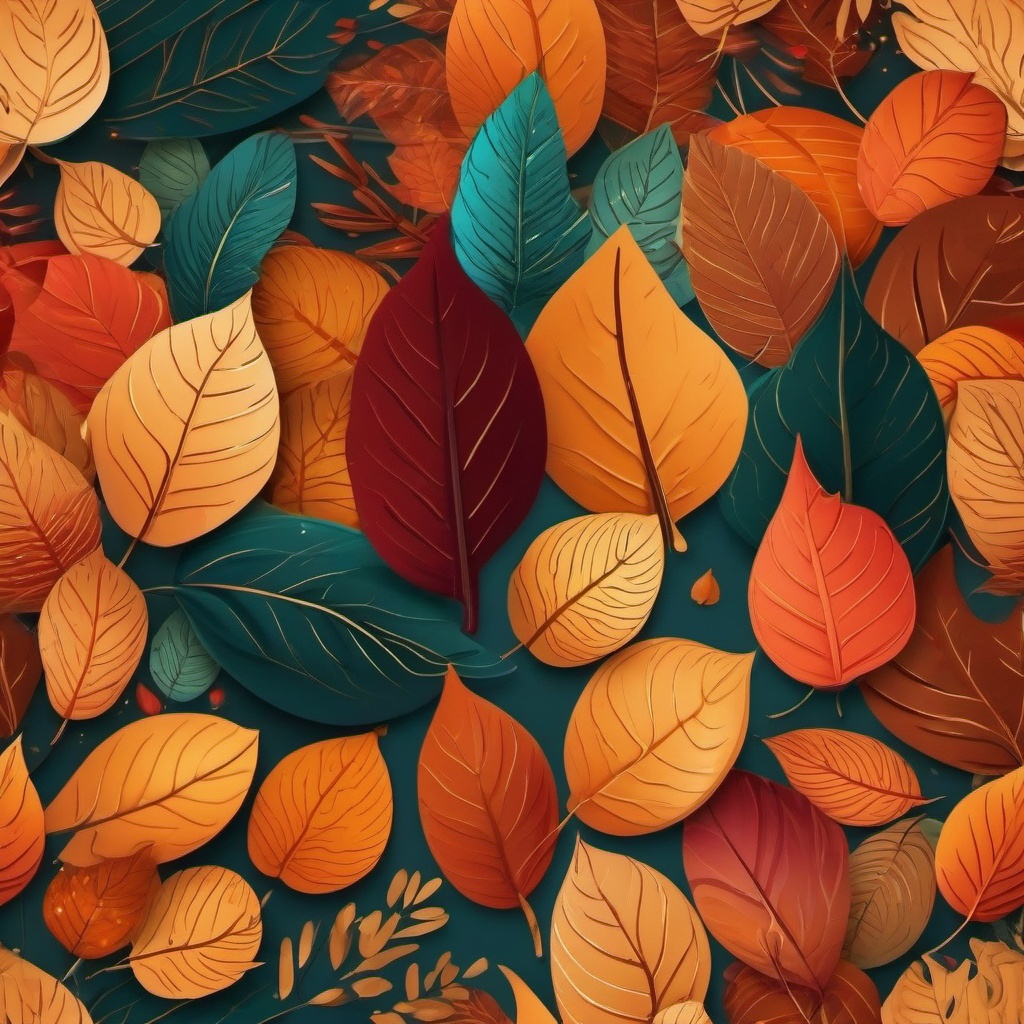 Fall Season Backgrounds Cozy Autumn Vibe with Falling Leaves and Warm Colors wallpaper splash art, vibrant colors, intricate patterns