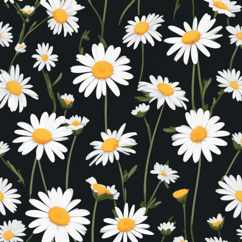 Daisy clipart - daisy pattern on fabric or wrapping paper  color,minimalist,vector clipart