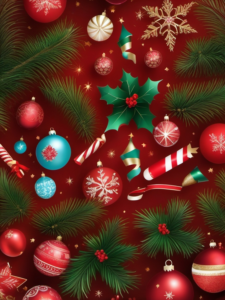 Christmas Celebration Background Adorned with Festive Decorations and Joyful Holiday Spirit intricate details, patterns, wallpaper photo