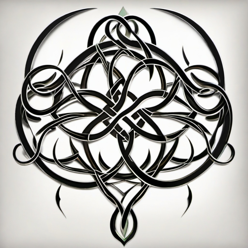 celtic infinity tattoo  simple color tattoo,minimal,white background