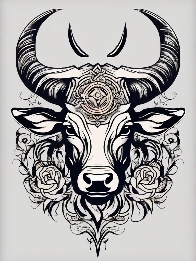 small taurus tattoo ideas  simple vector color tattoo