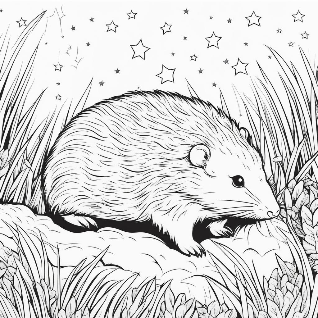 star-nosed moles cute animals coloring page 