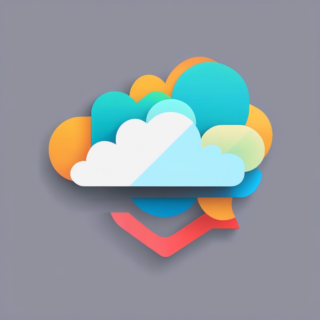 Cloud Upload Icon - Cloud upload icon for uploading to the cloud,  color vector clipart, minimal style