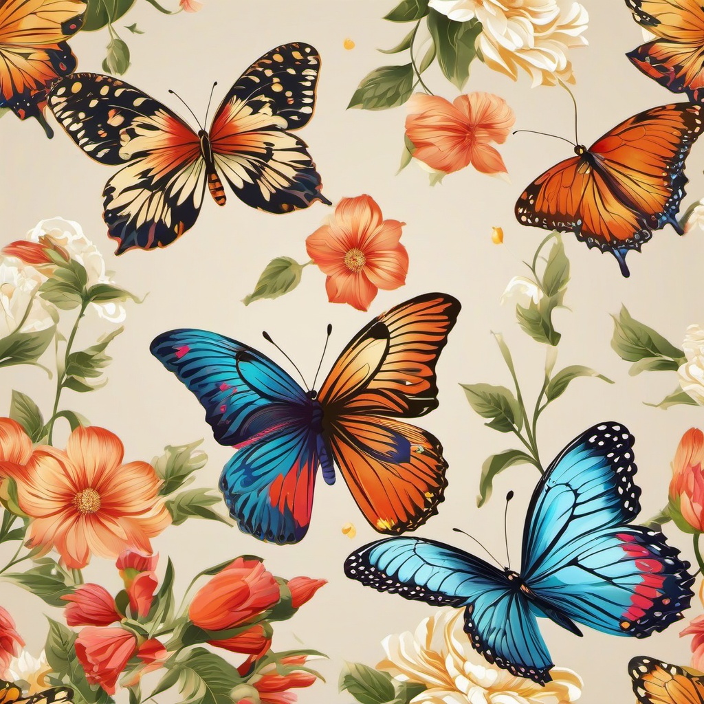 Butterfly Background Wallpaper - floral and butterfly background  
