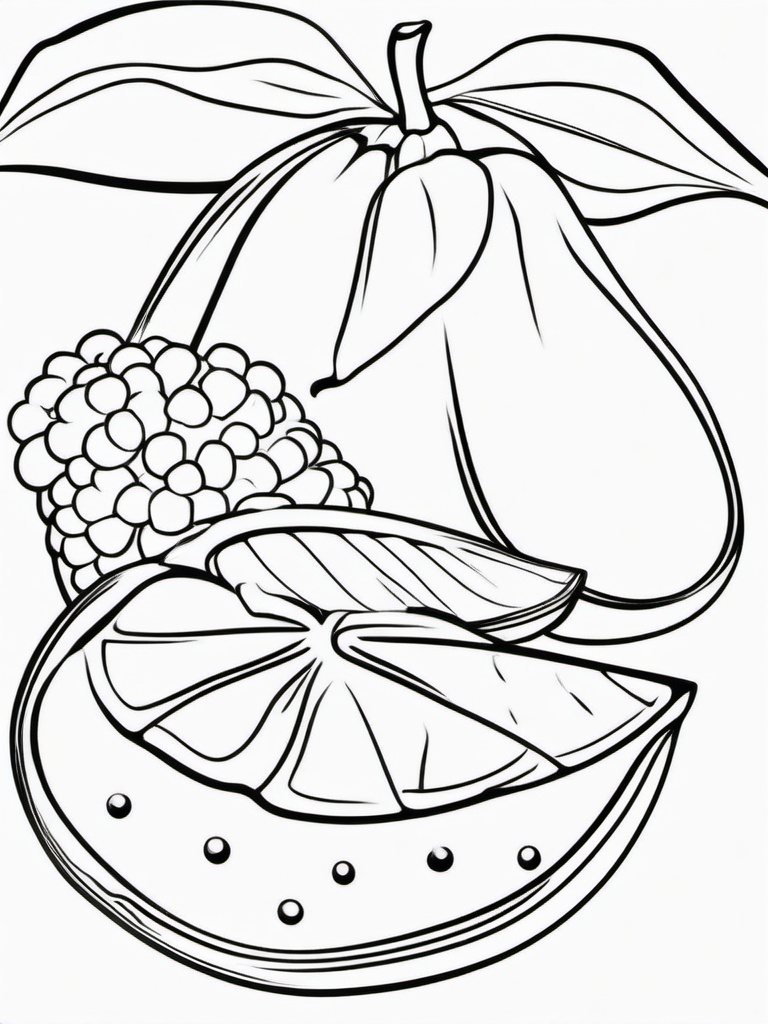 Fruit Coloring Pages - Starfruit showing signature shape  simple coloring pages