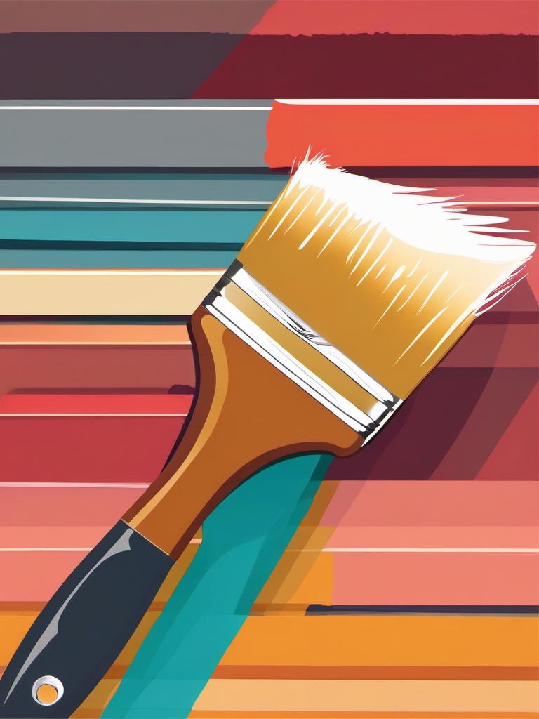 Paint Brush clipart - wide brush painting a wall  color,minimalist,vector clipart